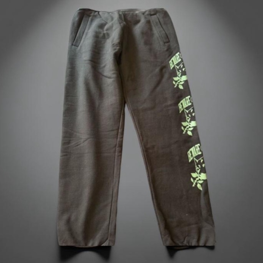 Market Studios Beware Of Humans Joggers Black Green Mens M Streetwear Pants